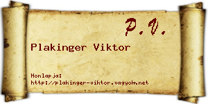 Plakinger Viktor névjegykártya